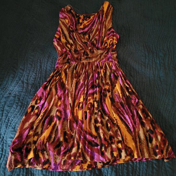 Mlle Gabrielle Dresses & Skirts - Pleated Animal Print Dress